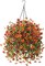 Artificial Faux Hanging Flowers Plants Basket for Outdoor Outside Spring Summer Decoration,Fake Silk Daisy in Planter Realistic UV Resistant for Home Porch Balcony Patio Yard Decor(Orange Brown)